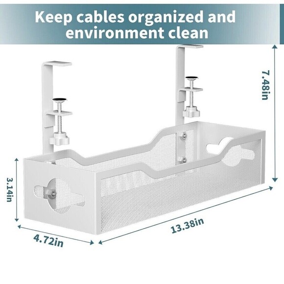 Under Desk Cable Management Tray Computer Cord Organizer for Offices and Homes - Picture 2 of 7